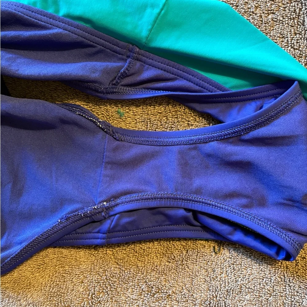 Tommy Bahama 2 Piece Blue‎ Colorblock Bikini Set-32C Lined Top/XS Hipster Bottom